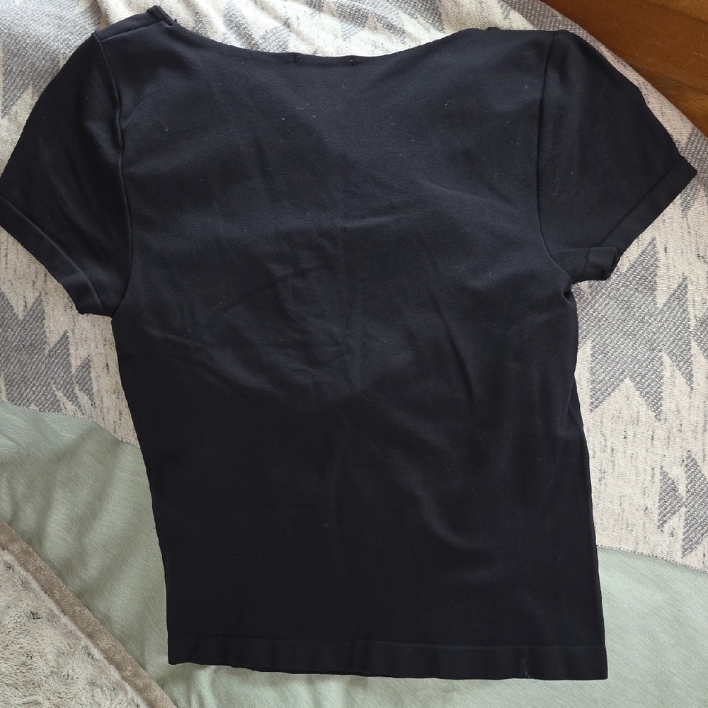 Altar'd State Black Seamless Square Neck Short Sleeve Tee - Picture 4 of 8